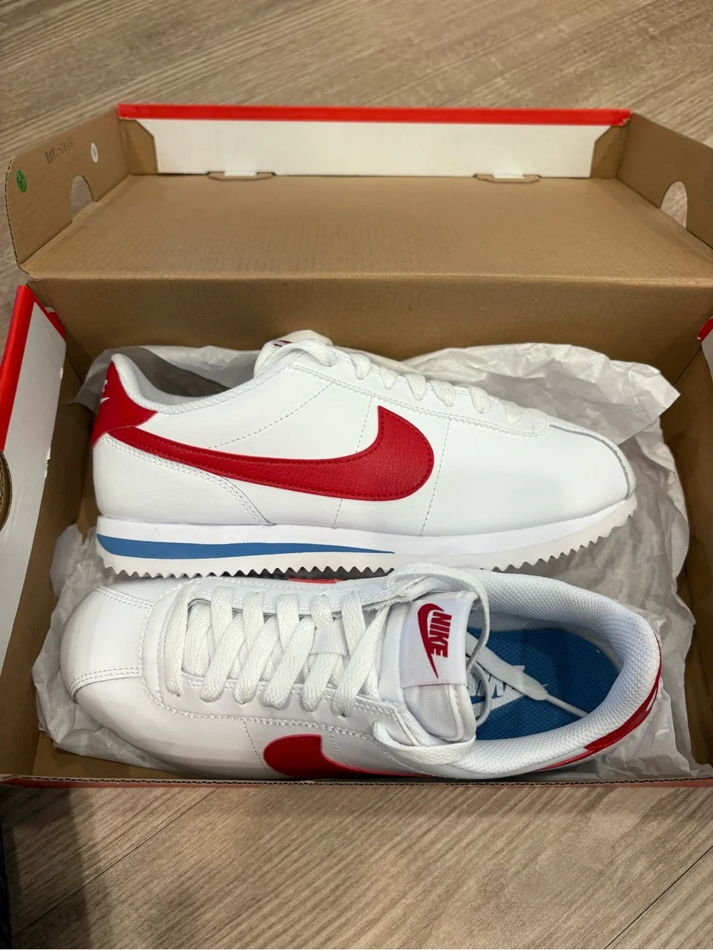 Nike Cortez White Leather Sneakers NIB W 7.5